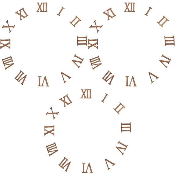 SILENRADAWN DIY Wooden Clock Numbers Kit Light Brown for Home and Office