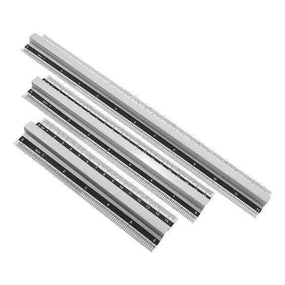 HOMEMAXS 3Pcs Drawing Ruler Tools Scale Drawing Rulers with Handles Portable Measuring Tools Office Rulers Supplies