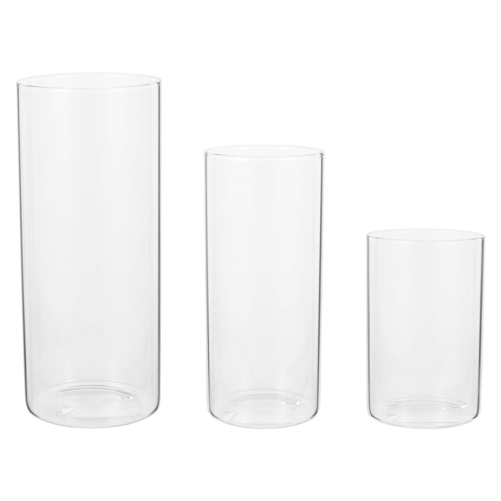 HOMEMAXS 3Pcs Glass Cylinder Vase Multifunctional Cylinder Candle