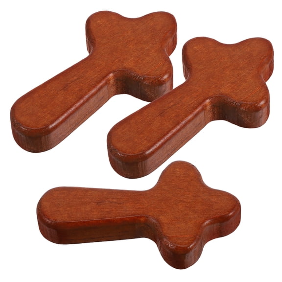 HOMEMAXS Portable Wooden cross for and Decor Pine Wood Coffee Color 3 Pieces L2 55in x 38in x H0 59in