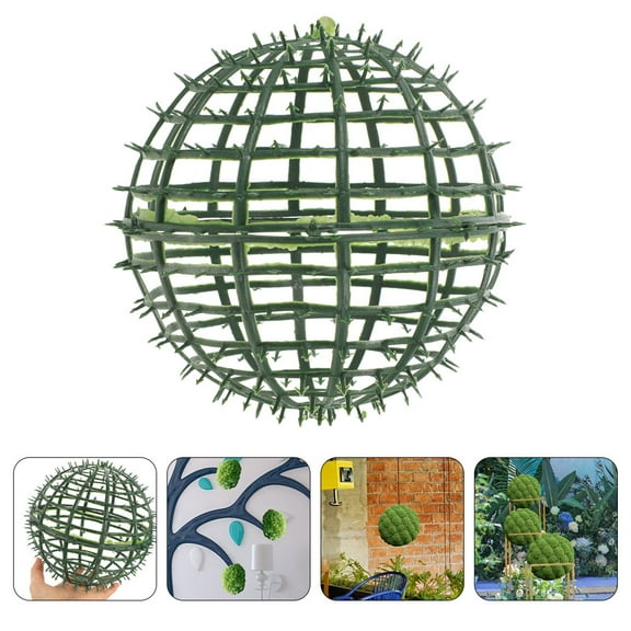 HOMEMAXS 3pcs Artificial Plant Topiary Ball Support Cage Plastic Plant Faux Ball Frame Rack Flower Shelf Holder For Garden Backyard Props