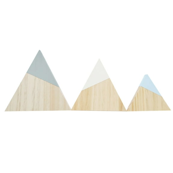 3pcs Assorted Color Wooden Mountain Shelf Decor for Cozy Home Table and Nursery Decorations