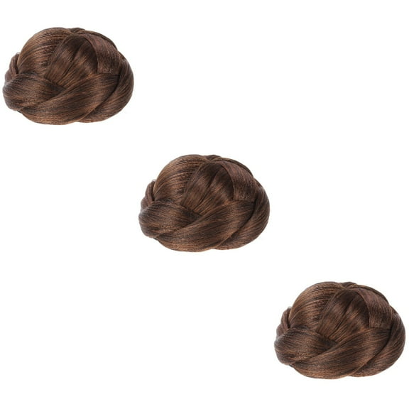 HOMEMAXS 3pcs Braid Artificial Hair Chignon Bun Claw In Hairpiece Extension for Women Short Hair(2009#)