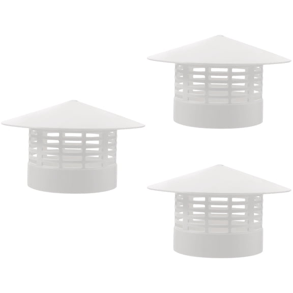 3pcs Chimney Cap Plastic Chimney Flue Cowl Rain Cover Vent Cap For Home Outdoor