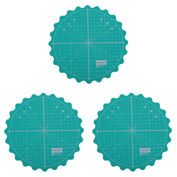 HOMEMAXS 3pcs Circle Rotary Cutting Mat Round Self Rotary Mat Turntable for Quilting Sewing 23X23cm