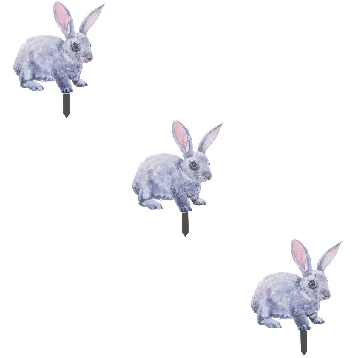 HOMEMAXS 3pcs Decorative Bunny Shaped Yard Stake Lawn Stake Garden ...