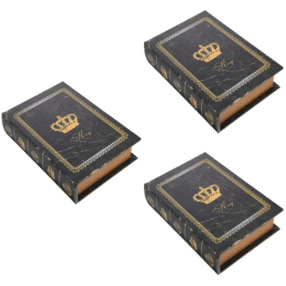 3pcs European style Book Box Vintage Storage Book Book Box Antique Book Shaped Container