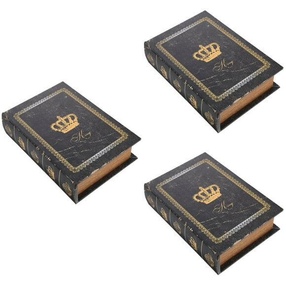 3pcs European style Book Box Vintage Storage Book Book Box Antique Book Shaped Container