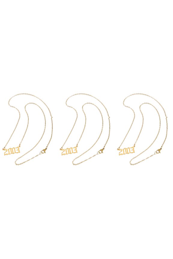 3pcs Fashion Simple Clavicle Digital Necklace Novel Necklace Neck Chain