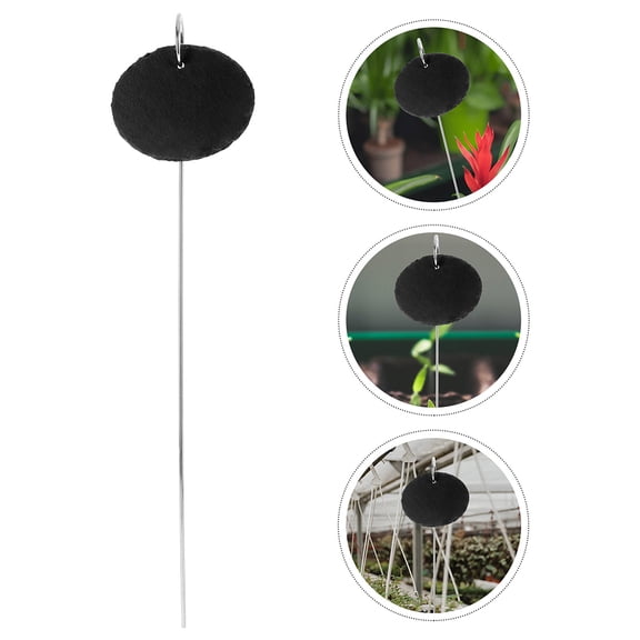 HOMEMAXS 3pcs Garden Marker Plant Stakes Made from Stone and Stainless Steel for Home Use Grey Color