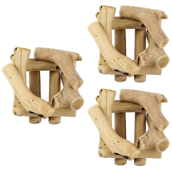 HOMEMAXS 3pcs Handmade Rustic Wooden Flowerpot Air Pineapple Holder Plants Stand Candlestick for Office Home Decoration Supplies