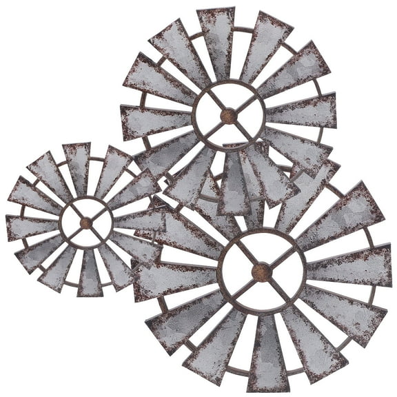 Minkissy Farmhouse Wall Pendant Wooden Country Style Garage 3Pcs 7.9X7.9X0.2In