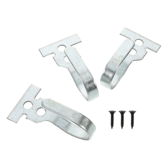 HOMEMAXS 3pcs Metal Curtain Hooks Fixed Bracket Window Curtain Hanger Curtain Hanging Hardware Accessories For Bathroom Shower Curtain Drapery Towel