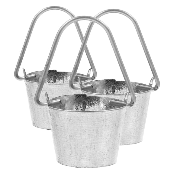 HOMEMAXS 3pcs Miniature Water Bucket Dollhouse Iron Barrel Model Metal Pails for Garden Micro Landscape Decoration
