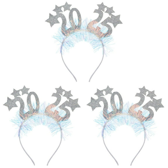 3pcs New Year Headdress 2025 Hair Clasp New Year's Eve Star Hair Clasp Photo Prop