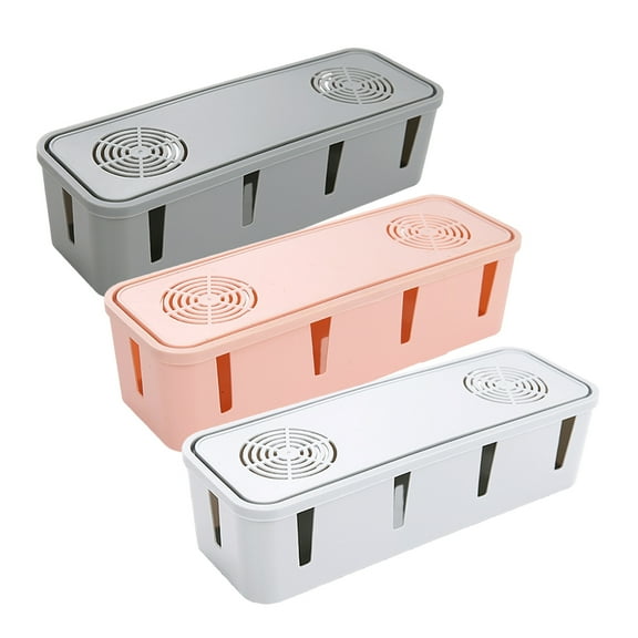 VERDANVERSE Desk Cable Holder Grey 3Pcs 10.4X3.7X2.8In