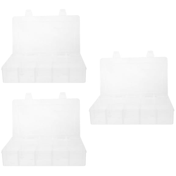 HOMEMAXS 3pcs PP Component Storage Box Removable Grids Tool Box for Electronic Component