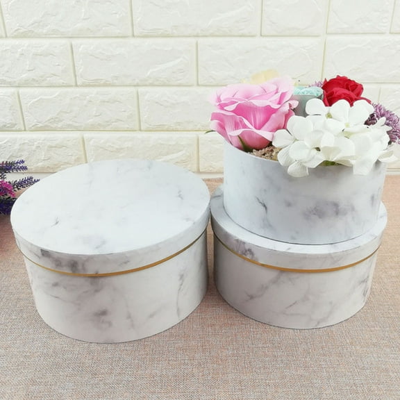 HOMEMAXS 3pcs Round Flower Boxes Present Storage Box Cylinder Flower Packaging Boxes