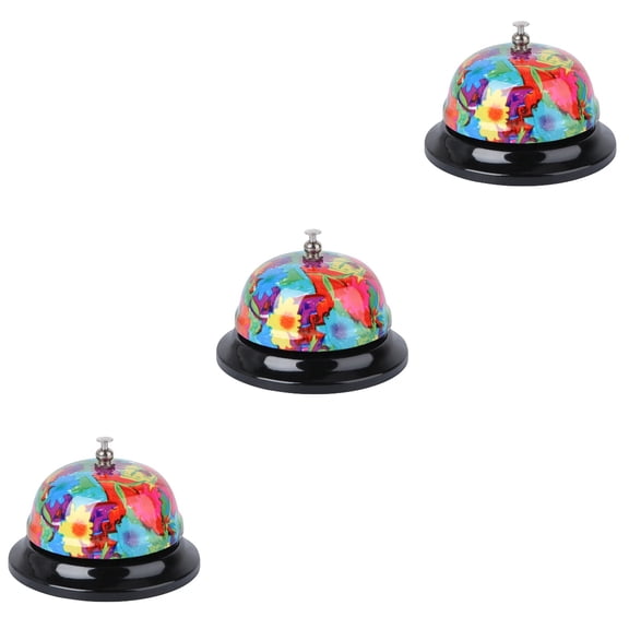 HOMEMAXS 3pcs Service Bell Call Bell Christmas Desk Service Dinner Bell Metal Construction Call Bell Hand Bell For Wedding Events Christmas Alarm Jingles Bell (Random Style)