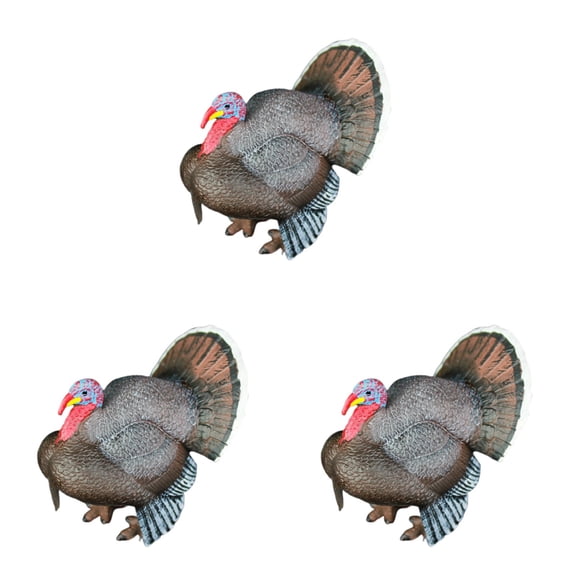 HOMEMAXS 3pcs Simulation Turkey Model Realistic Turkey Figurine Wildlife Animal Model Home Miniature Decor Children's Toy Ornament