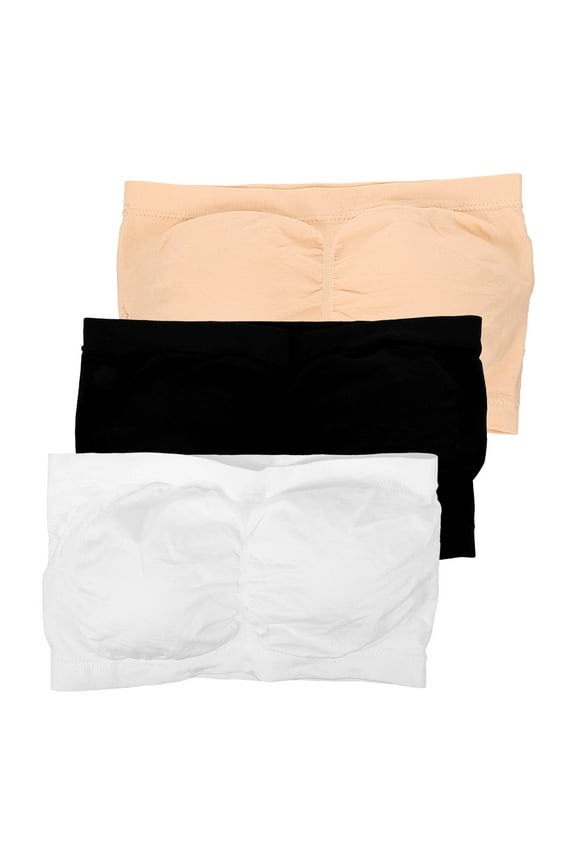 Bandeau Top Tube Top Women White Nylon 3Pack 11.4X7.1X1.8in