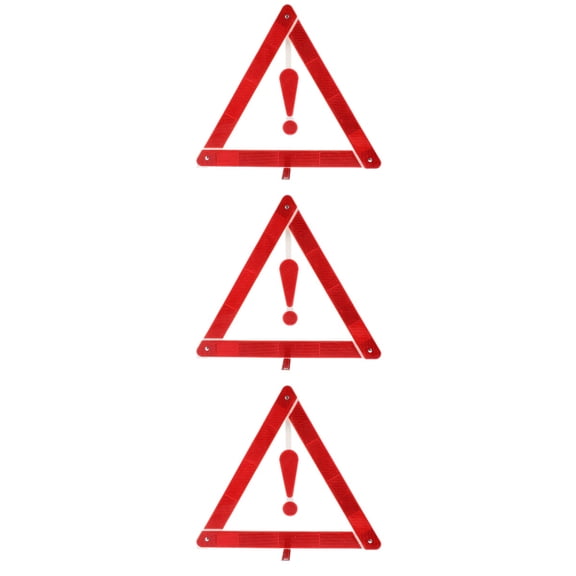 3pcs Triangle Warning Sign Car Reflective Road Safety Sign Emergency Road Safety Triangle Warning Sign