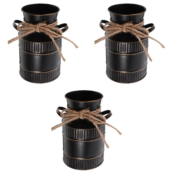 jojofuny Black Flower Vase for Decor, Vintage Design, and Practical