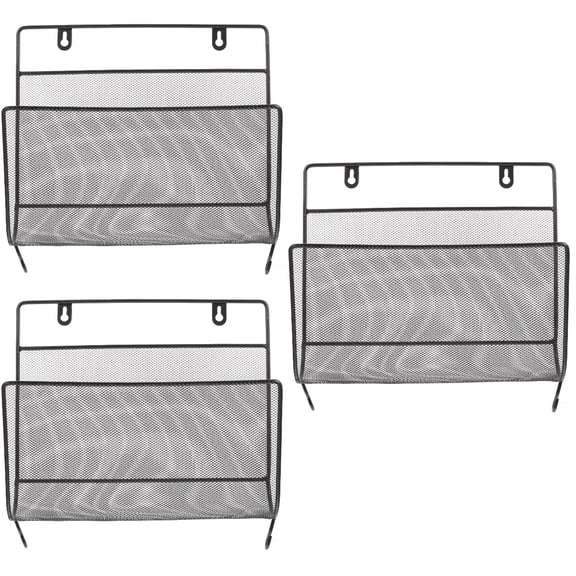 HOMEMAXS 3pcs Wall Mounted Storage Shelf Wall Sundries Organizing Rack Wall Magazine Holder