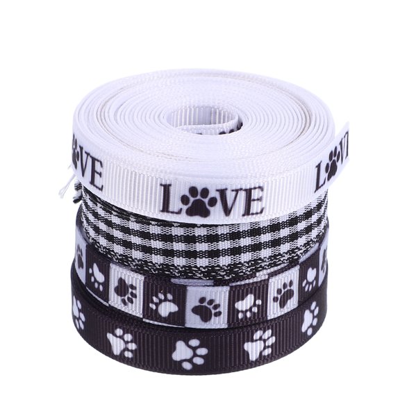 HOMEMAXS 4 Paw Print Birthday Decoration Cat Claw Ribbon Collar