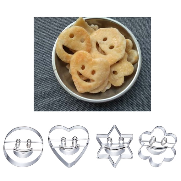HOMEMAXS 4 Pcs Biscuit Shapes Mold Vegetable and Fruit Cutter