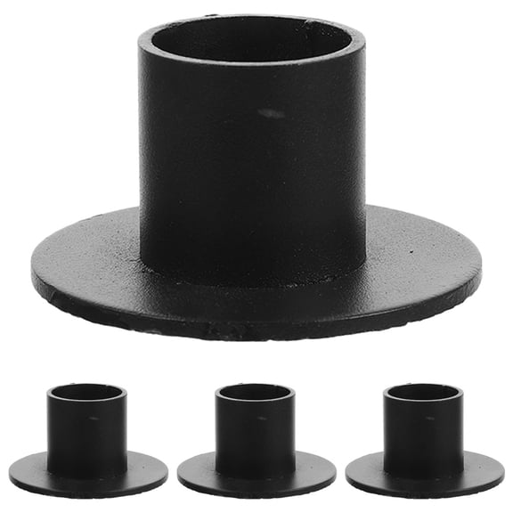 HOMEMAXS 4 Pcs Candlestick LED Silver Votive Holders Candlesticks Black