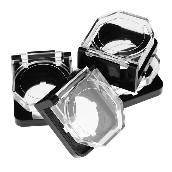 Black Plastic Protective Cover for Emergency Switch Buttons 4 Pieces