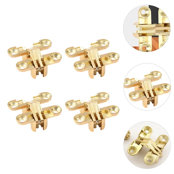 BEADCEST Golden Zinc Alloy Folding Hinges for Home Use Clean Elegant Design Durable Connection Choice 4pcs