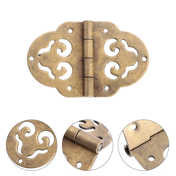 Minkissy Decorative Box Lid Hinge Golden Copper 4Pcs 1.65X1.06X0.31in