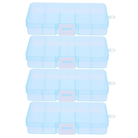 4 Pcs Dividers Bin Storage Box 13.00X6.70X2.20CM Blue