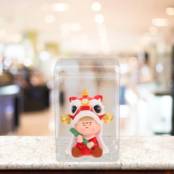 CRAFTHROU Handicrafts Display Case for Figurines 4Pcs 3.7X2.6X2.6In