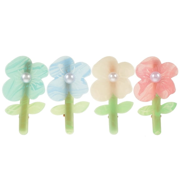 4 Pcs Flower Hair Clip for Girls Mini Alligator Clips Small