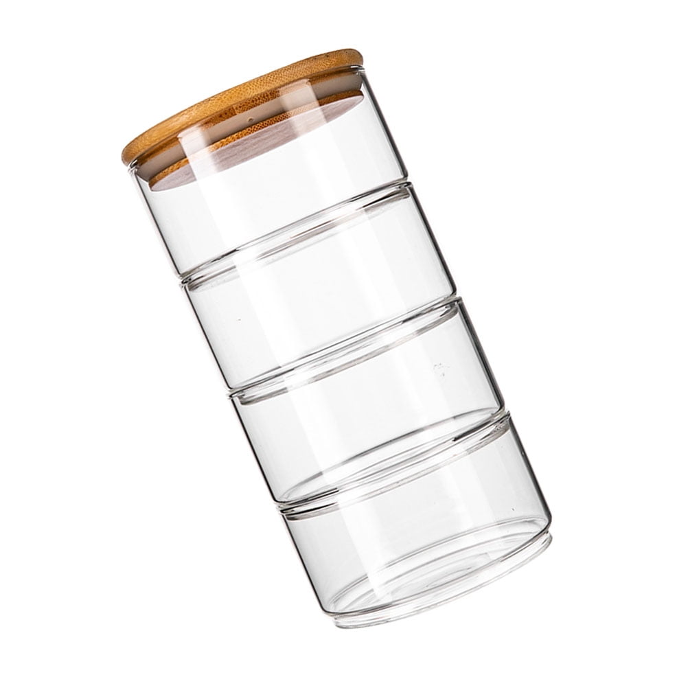 HOMEMAXS 4 Pcs Food Containers with Lids Multi-layer Storage Tank Grain ...