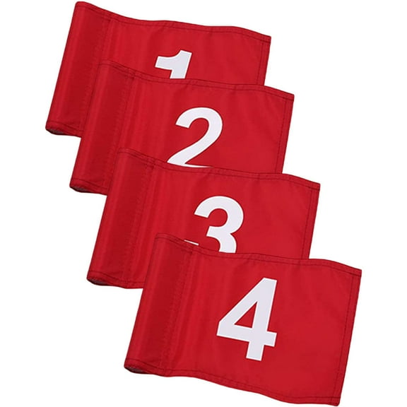 HOMEMAXS  4 Pcs Golf Pin Flags for Putting Green Sun Resistant Dye Colored
