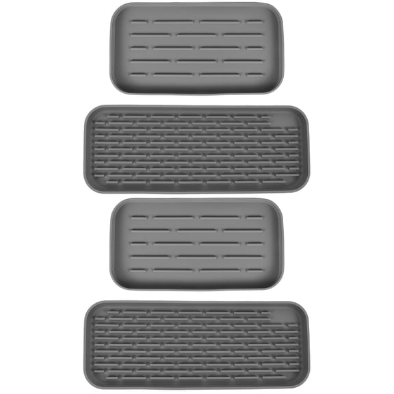 HOMEMAXS 4 Pcs Kitchen Sink Bathroom Counter Tray Storage Holder Toilet Vanity Tray