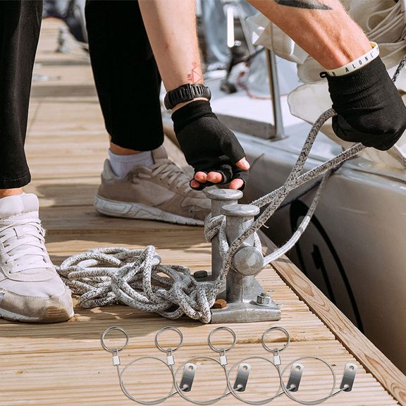 HOMEMAXS  4 Pcs Lanyards Safety Tether Wire with Ring Anti-lost Rope Pin