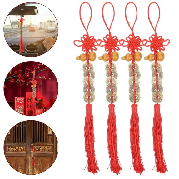 HOMEMAXS 4 Pcs New Year's Gifts Spring Festival Pendant Coins Feng Shui Ornament