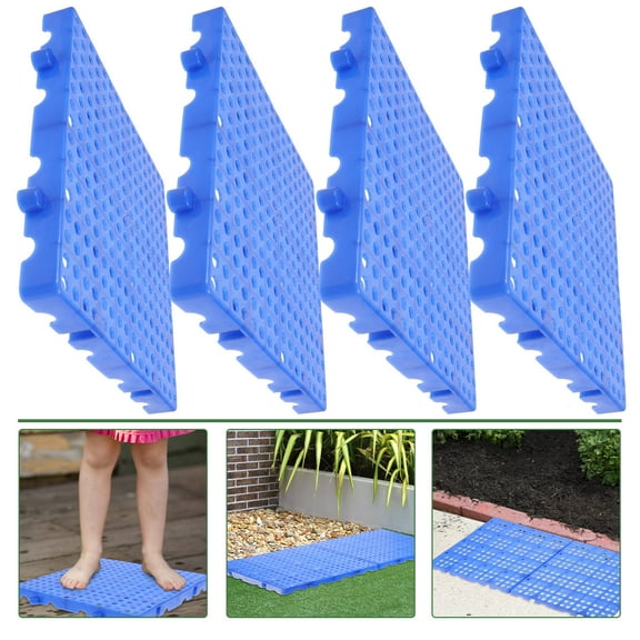 HOMEMAXS 4 Pcs Outdoor Flooring Garden Non-slip Back Decoration Blue