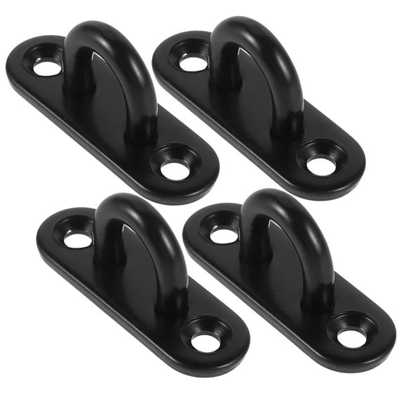 4 Pcs Pad Eye Plate Hook for Hanging Large 4.50X2.30X1.50CM Black