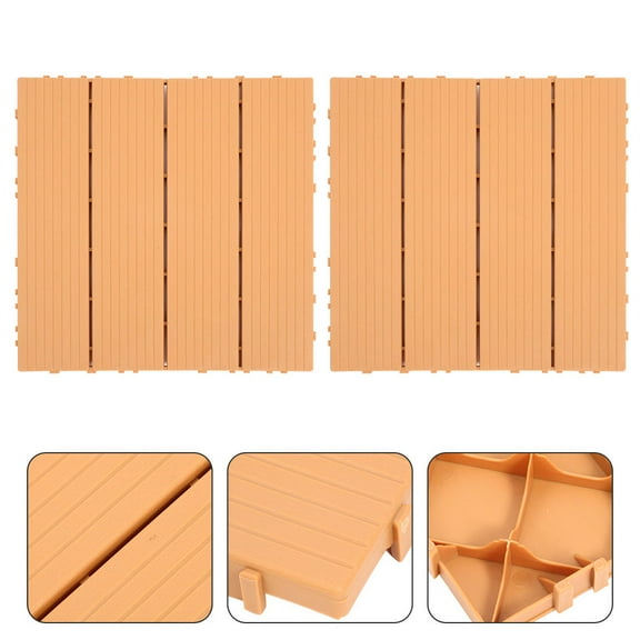 HOMEMAXS 4 Pcs Patio Timber Deck Baby 29.00X29.00X2.00CM Brown