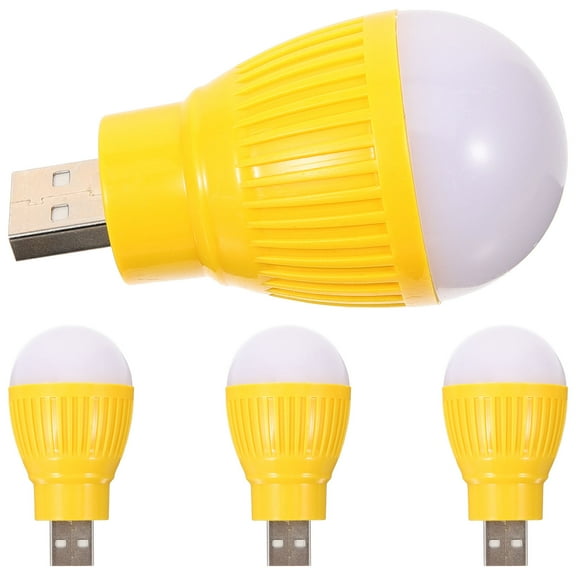 4 Pcs Portable Night Light Mini USB LED Warm White Bulb Small Bulbs Travel