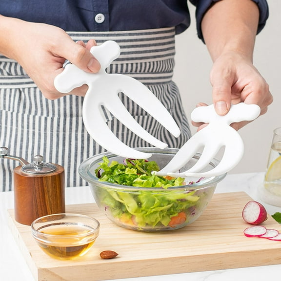 VERDANVERSE Small Salad Forks Forks White Plastic 4pcs for Tossing