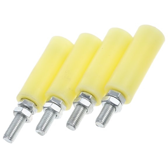HOMEMAXS 4 Pcs Sliding Gate Accessories Rail Door Wheel Roller Guide Rollers Pulley Travel Yellow