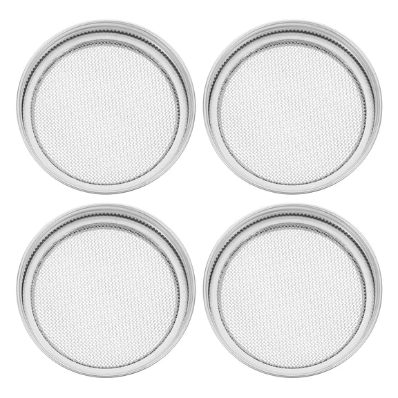 HOMEMAXS 4 Pcs Sprout Kit Jar Grow Cover Screen Lid Mesh Basket