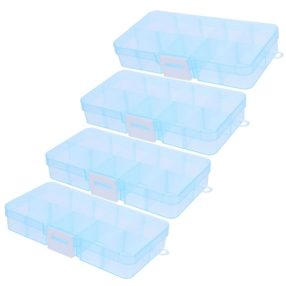 HOMEMAXS 4 Pcs Stackable Storage Box 13.00X6.70X2.20CM Blue